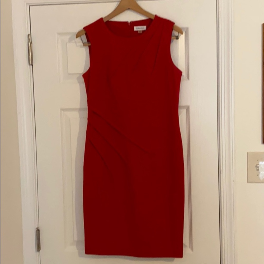 Red Calvin Klein Suit Dress